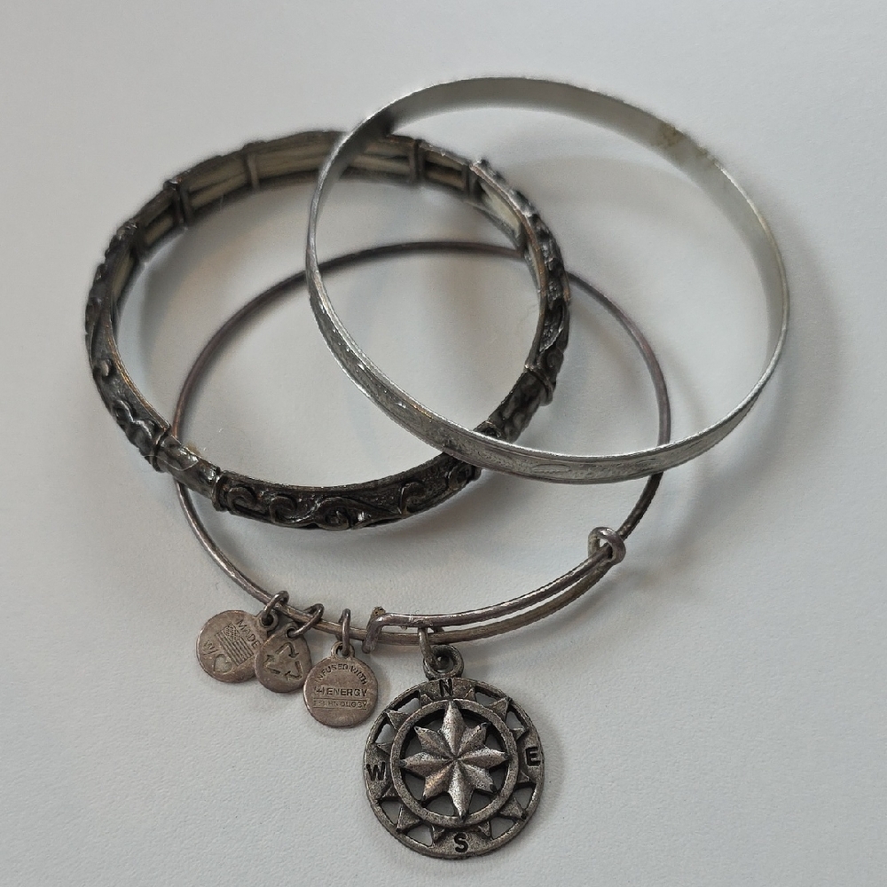Silver Bracelet Bangle Set - Alex And Ani